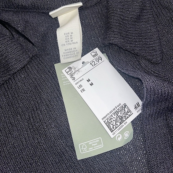 H&M Charcoal Grey V-Neck Cover Up - Picture 2 of 4